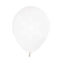 Latexové balonky bílo-stříbrné s potiskem Vločky 5ks