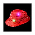 Disco klobouk červený s LED světlem