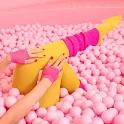 Retro neonové síťované rukavice - růžové