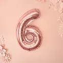 Foliová číslice - rose gold 6 - 35 cm