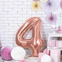 Foliová číslice - rose gold 4 - 86 cm