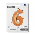 Foliová číslice Puppyloons 6 pejsek 89 cm