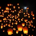 Lampion štěstí modrý