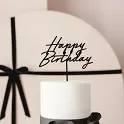 Zápich na dort Happy birthday černý