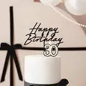 Zápich na dort Happy birthday černý