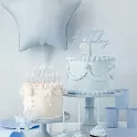 Zápich na dort Happy birthday modrý