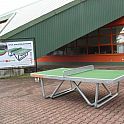 Stůl na stolní tenis venkovní - ocelová konstrukce (ZN) -kulatý profil + pryskyřičné desky, bez síťky