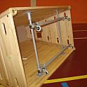 Švédská bedna, konická 5-dílná, bukové rohy, kůže, výška 105 cm