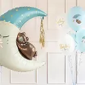 Latexové balonky bílé - Spící Medvídek modrý 6ks