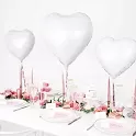 Foliový balonek srdce bílé 45 cm - balené