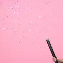Vystřelovací konfety Růžové - Kluk nebo holka 60 cm