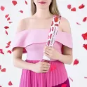 Vystřelovací konfety tmavě červené lístky růží 40 cm