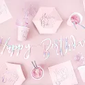 EKO Kelímky papírové Happy B'day!, růžové, 220ml, 6ks
