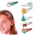 Dětské sponky do vlasů Vánoce 6 ks