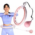 Masážní hula hoop HMS HHM15 se závažím, magnety a počítadlem růžová
