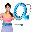 Sada masážní hula hoop ONE Fitness OHA01 se závažím a zeštíhlujícího pásu BR125 modrá
