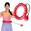 Sada masážní hula hoop ONE Fitness OHA01 se závažím a zeštíhlujícího pásu BR125 červená