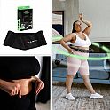 Sada černé masážní Hula Hoop se závažím HMS HHW11 a zeštíhlujícího bederního pásu HMS BR163 PLUS SIZE