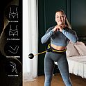 Sada masážní hula hoop se závažím HMS HHM21 a zeštíhlujícího pásu BR1313 černá/žlutá