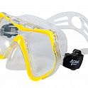 Šnorchlovací set 3 v 1, ŹLUTÝ, L/XL, ploutve 42-47, šnorchl, maska