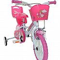 Dětské kolo Dino 124GLN bílá+růžový potisk 12"