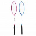 Sada 2 dadmintonových raket a nylonové letky NILS NRZ001 růžovo-modrá