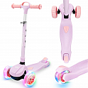 Spokey HOPI Skládací dětská tříkolka se svítícími kolečky, růžová