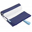 Spokey SAILOR Rychleschnoucí cestovní osuška, 80 x 160 cm, modré pruhy