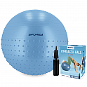 Spokey HALF FIT 2v1 Masážní gymnastický míč, 75 cm, modrý