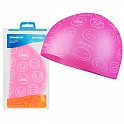 Spokey EMOJI Juniorská silikonová plavecká čepice, růžová