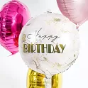 Fóliový balonek mramorovaný růžový Happy Birthday 45 cm