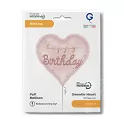 Fóliový balonek Happy Birthday srdce růžové 46 cm