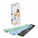 Spokey FLEX SET Sada 3 posilovacích gum, béžová, světle modrá, hnědá