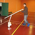 Badmintonové sloupky - mobilní na kolečkách, se závažím plněným pískem - CERTIFIKÁT