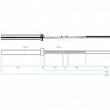 Olympijská osa HMS PREMIUM GO685 220 cm x 50 mm + rychlouzávěry ZG1000