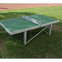 Stůl na stolní tenis venkovní - ocelová konstrukce (ZN) - jekl 80/80 + pryskyřičné desky, bez síťky